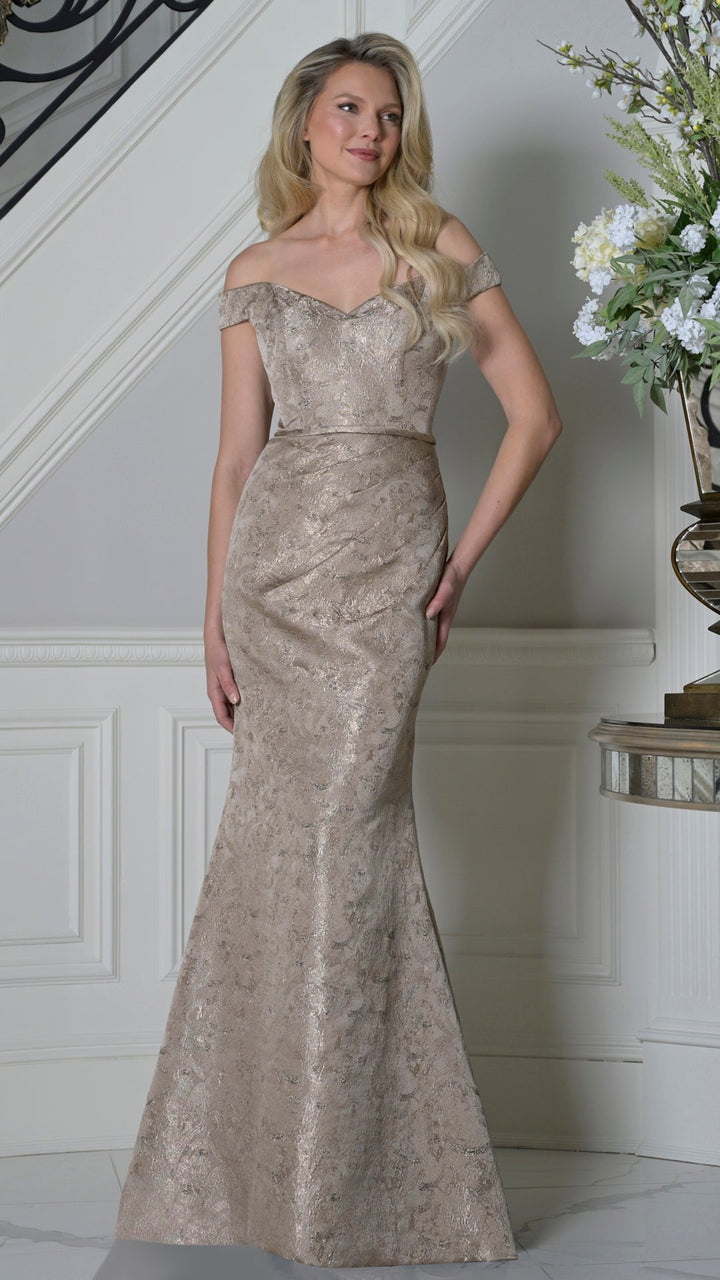 Rina Di Montella RD3513 Sweetheart Off-the-Shoulder Floor-Length Mother of the Bride Dress
