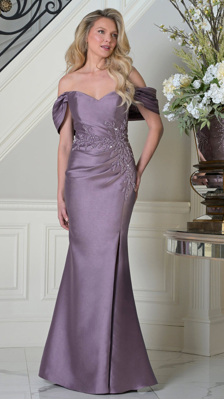 Rina Di Montella RD3527 Sweetheart Off-the-Shoulder Floor-Length Mother of the Bride Dress