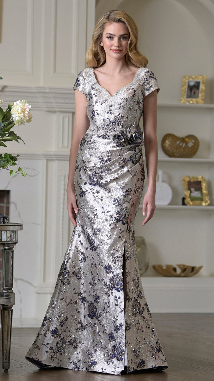 Rina Di Montella RD3529 Embellished Cap Sleeve Mother of the Bride Dress