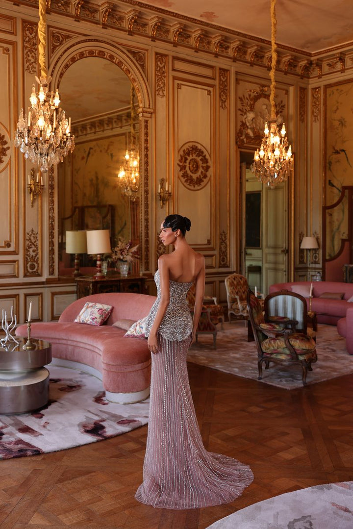 Chic & Holland HF110671 Strapless Beaded Couture Dress