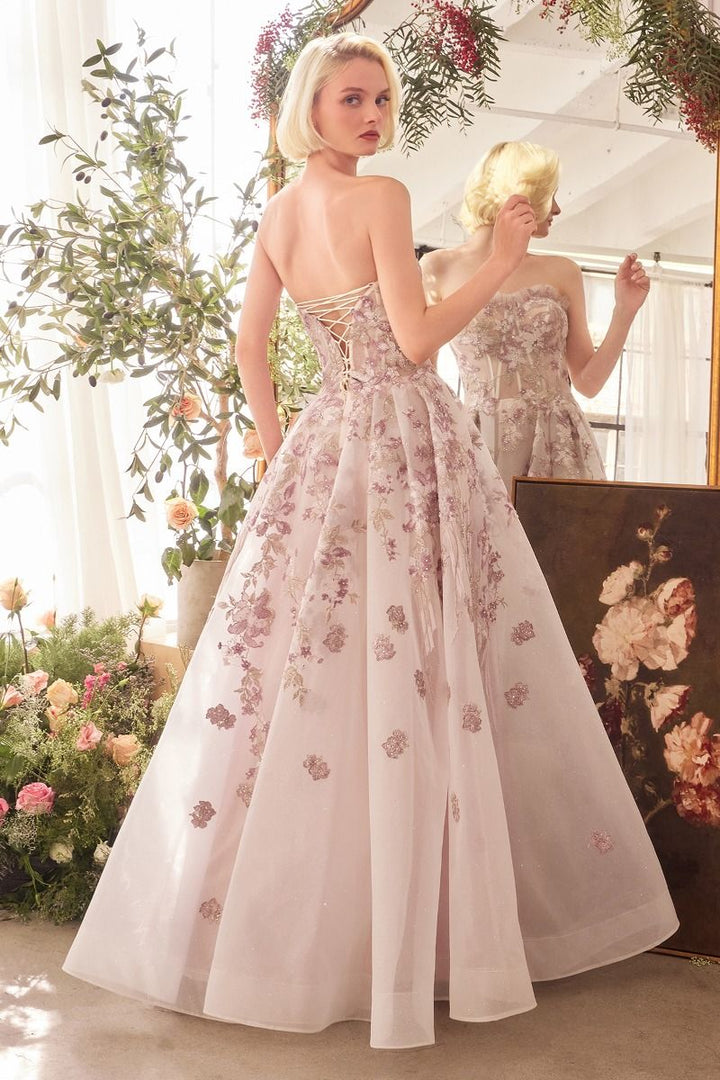 Andrea & Leo Couture A1455 Strapless Floral Applique Prom 2026 Dress