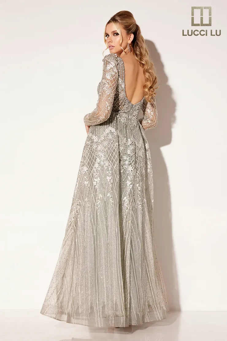 Lucci Lu C8078 Floral Beaded Mother of the Bride Dress
