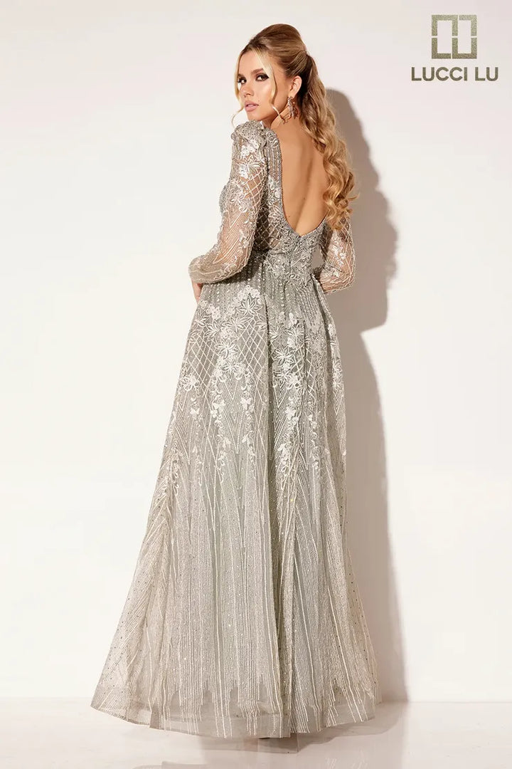 Lucci Lu C8078 Floral Beaded Mother of the Bride Dress