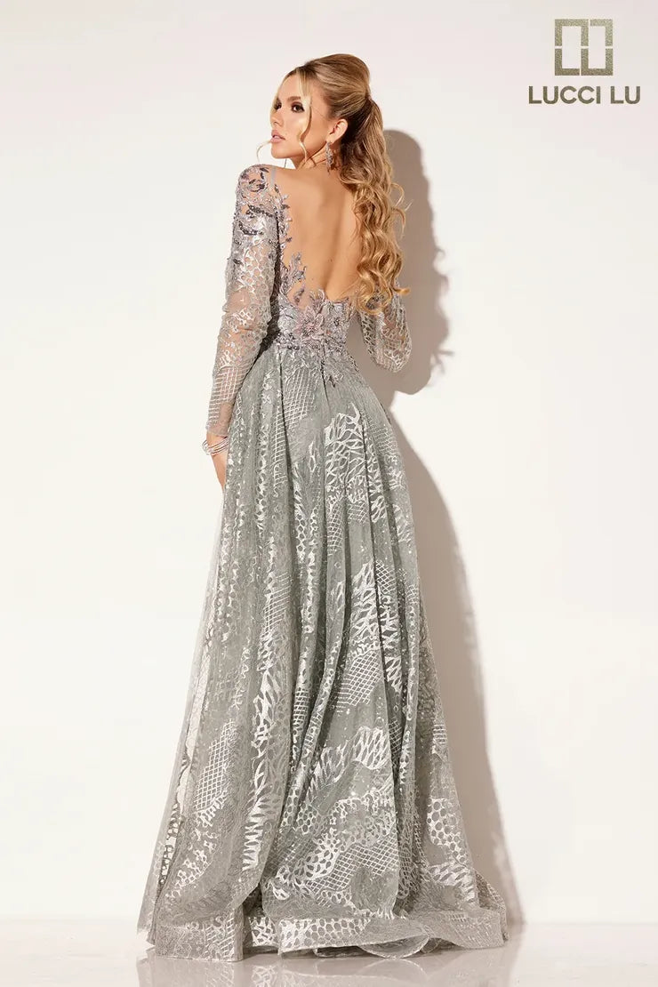 Lucci Lu C8080 Floral Appliqué Mother of the Bride Dress