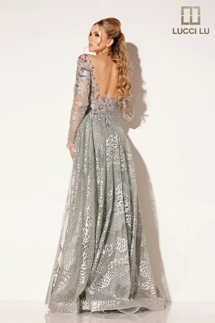 Lucci Lu C8080 Floral Appliqué Mother of the Bride Dress