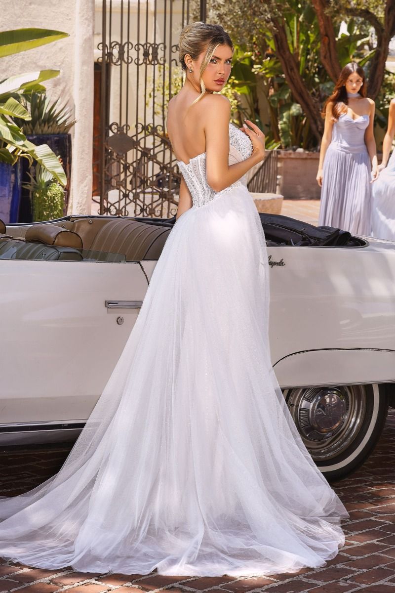 Ladivine CC492W Plunging Sweetheart Strapless Corset Dress