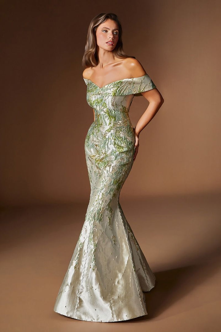 Ladivine CD0107 Off-Shoulder Mermaid Mother of the Bride Dress