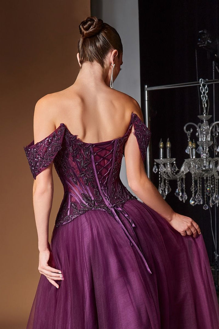 Ladivine CD657 Embellished Corset Evening Dress