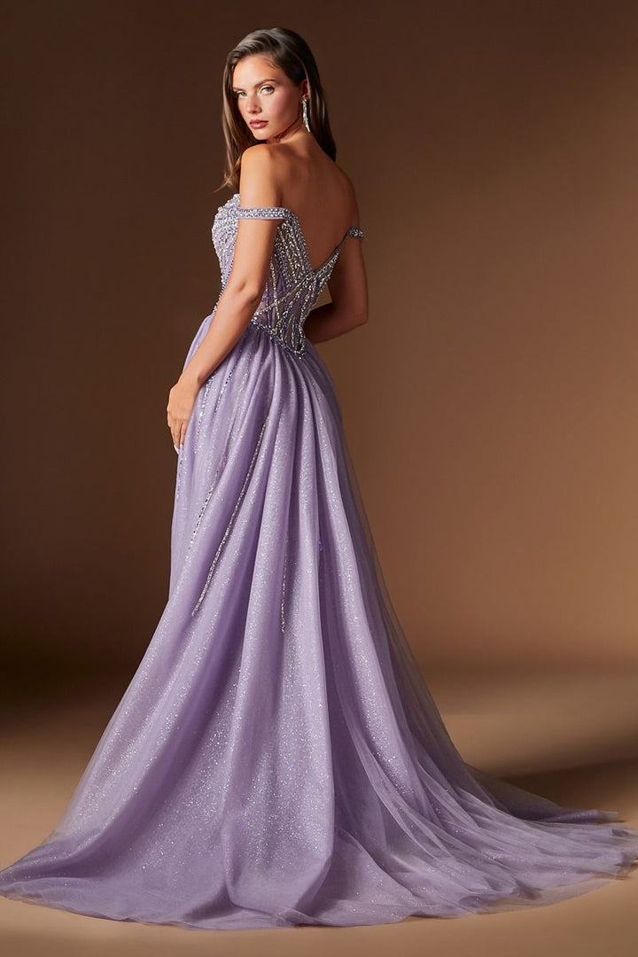 Ladivine CDS570 Crystal Beaded Off-Shoulder Prom 2026 Dress