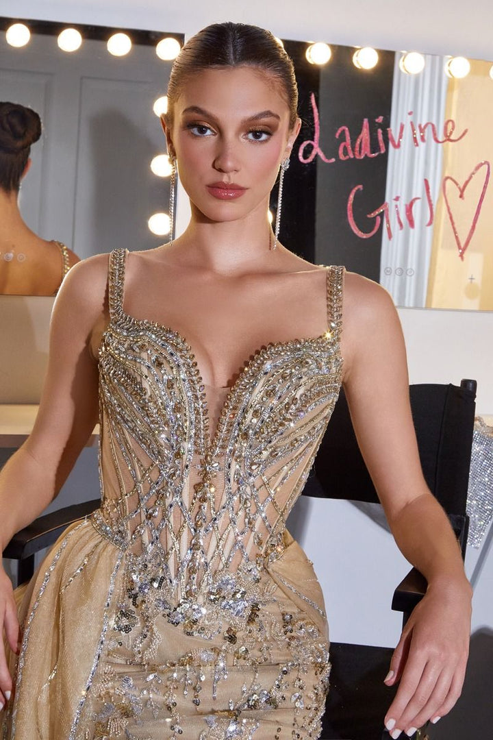Ladivine CDS570 Crystal Beaded Off-Shoulder Prom 2026 Dress