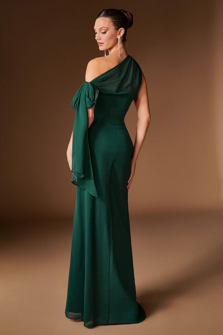 Ladivine CH2612 One-Shoulder Floral Beaded Mother of the Bride Dress