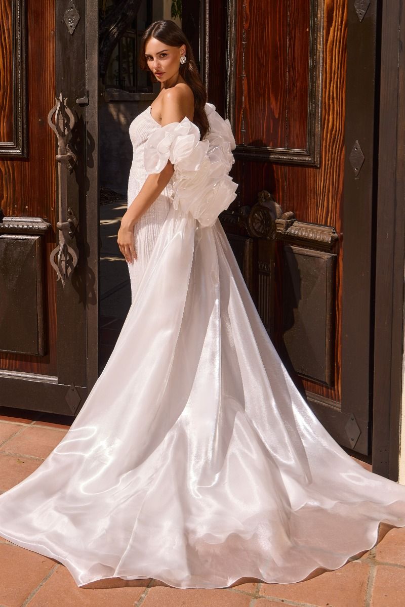 Ladivine CJ933W Crystal Beaded Bridal Dress