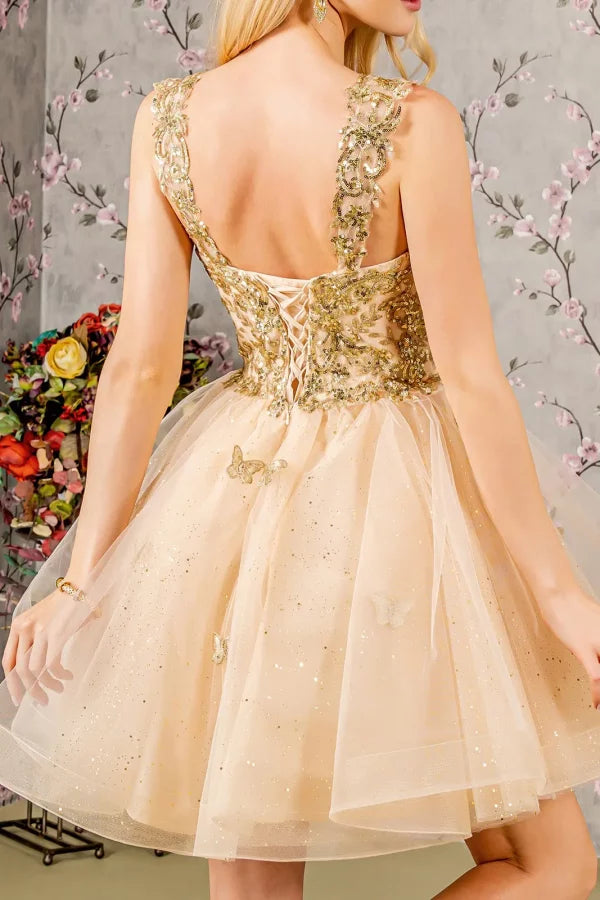 GLS Collective GS3186 Sequin Homecoming Dress