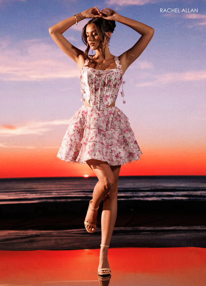 Rachel Allan 40674 Floral Two-Piece Homecoming Dress