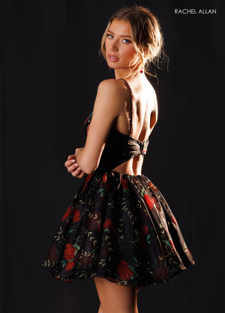 Rachel Allan 40711 Floral Beaded Homecoming Dress