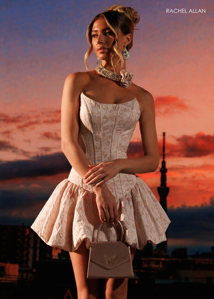Rachel Allan 40695 Strapless Corset Drop-Waist Bubble Dress