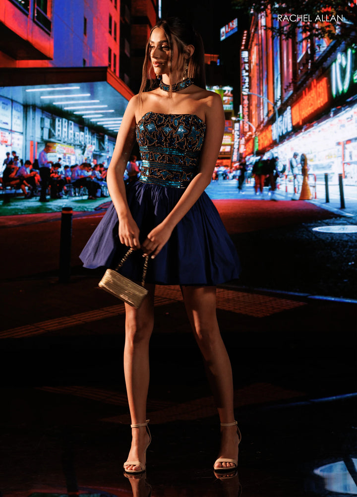 Rachel Allan 40783 Beaded Strapless Homecoming Dress