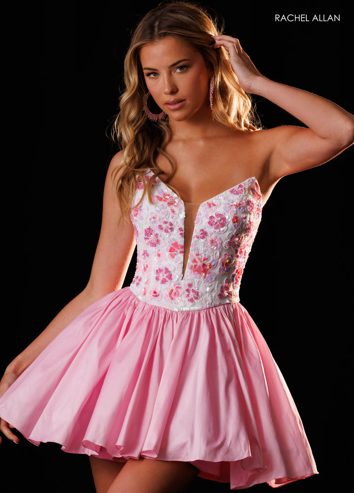 Rachel Allan 40796 Floral Sequin Homecoming Dress