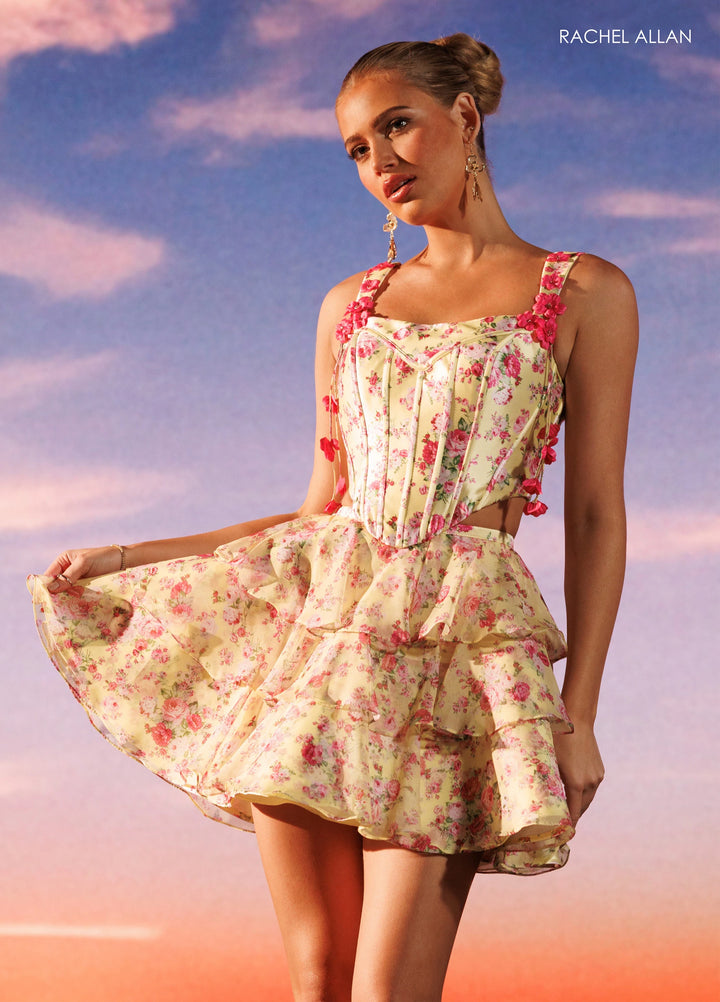 Rachel Allan 40674 Floral Two-Piece Homecoming Dress