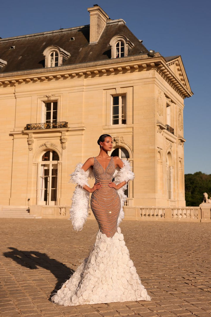 Chic & Holland HF110710 Rosette Mermaid Couture Dress