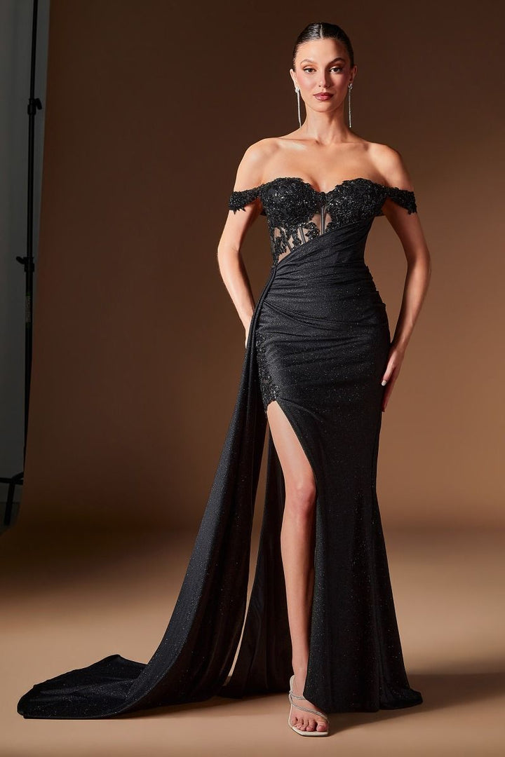 Ladivine J914 Off Shoulder Glitter Prom 2026 Dress