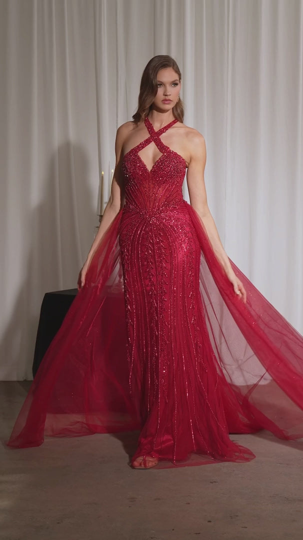 Ladivine CC495 Beaded Halter Prom 2026 Dress