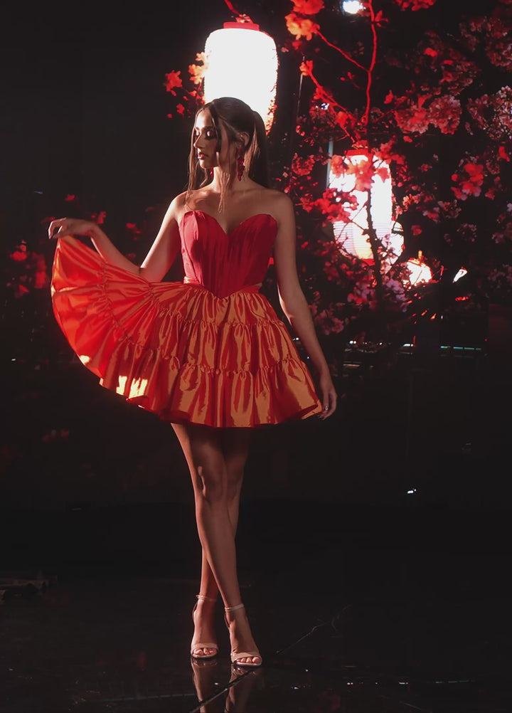 Rachel Allan 40722 Strapless Cutout Homecoming Dress