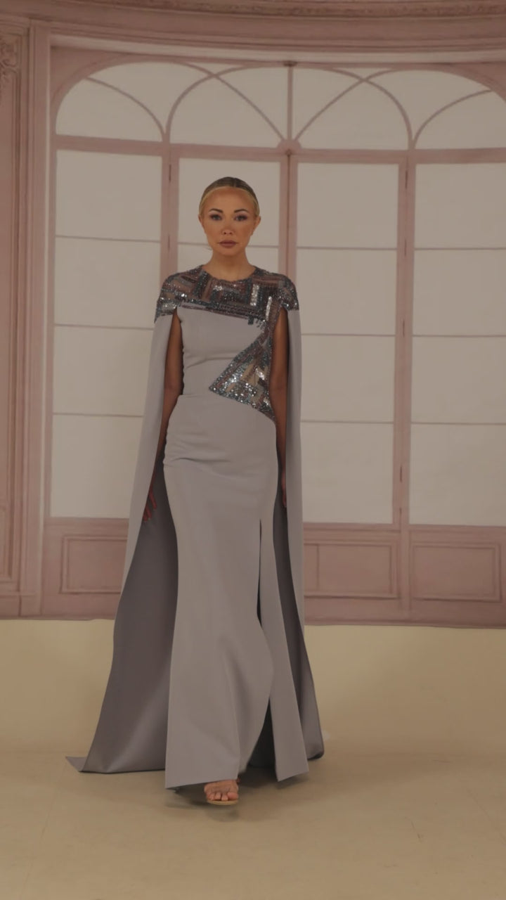 Reverie Couture fw288 Embellished Crepe Dress