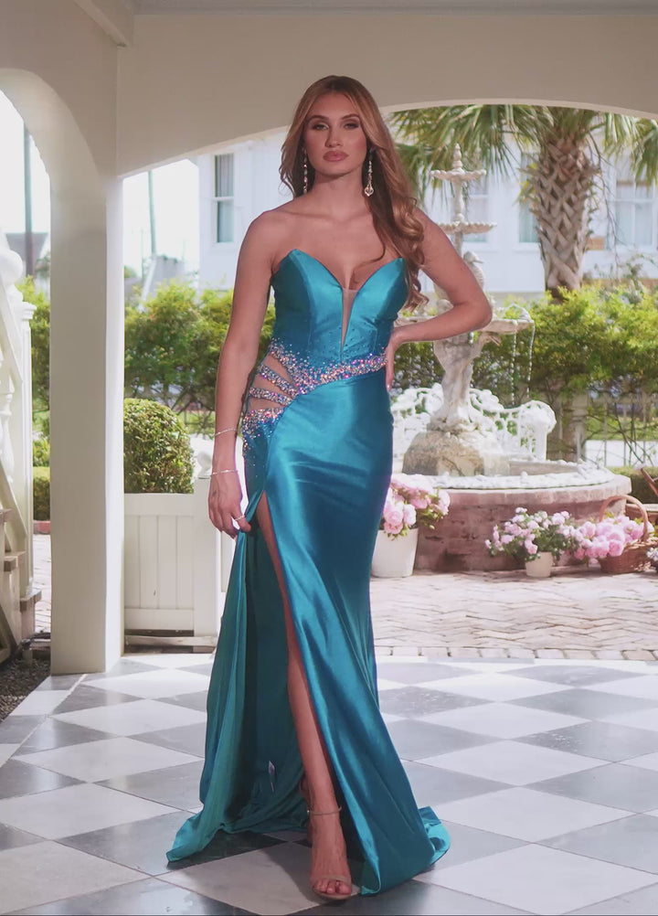 Rachel Allan 71022 Strapless Beaded Prom Dress 2026