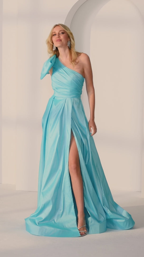 Morilee 49200 One-Shoulder Beaded Bow Prom Dress 2026
