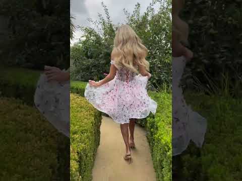 GLS Collective GS3512 Butterfly Embellished Cut-Away Shoulder Homecoming Dress