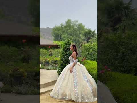 GLS Collective GL3504 Floral Applique Quinceanera Dress