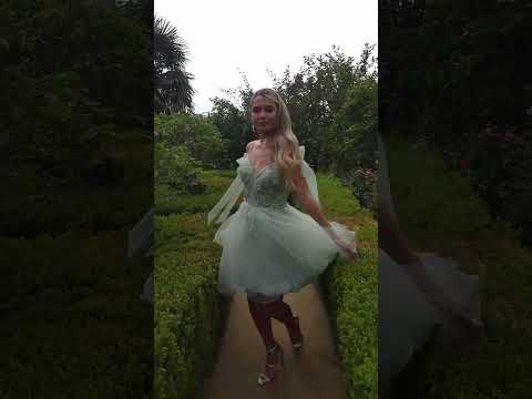 GLS Collective GS3513 3D Floral Embroidered Glitter Homecoming Dress