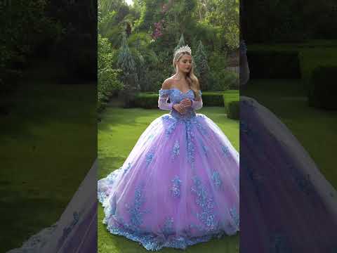 GLS Collective GL3503 Floral Applique Quinceanera Dress