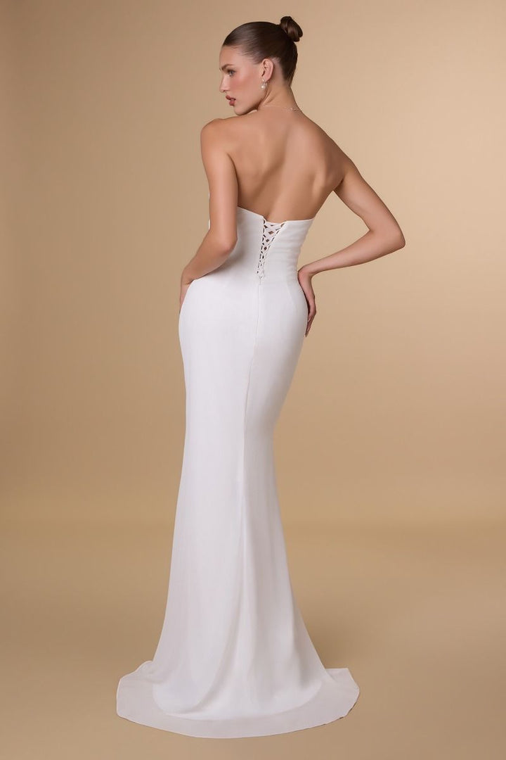Amoris T702W Strapless Corset Bridal Dress
