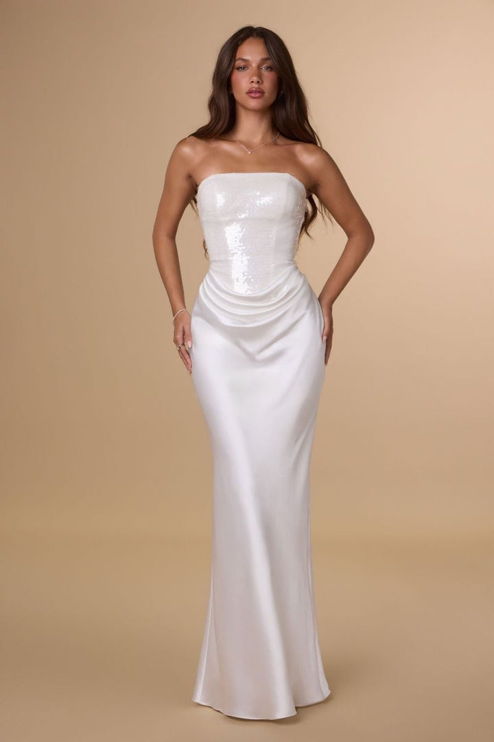 Amoris T744W Sequin Bridal Dress