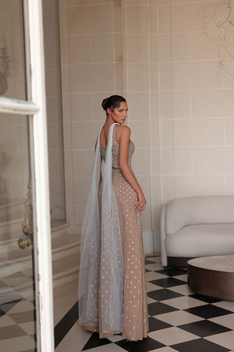 Chic & Holland HF110689 Embellished A Line Couture Dress