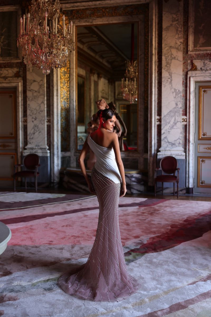 Chic & Holland PH120136 One Shoulder Sheath Couture Dress