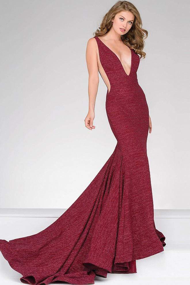 Jovani - Fitted Plunging V- Neckline Prom Dress 47075 - FOSTANI